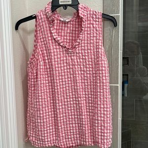 Crown and Ivy Pink Seersucker Tank size S